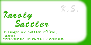 karoly sattler business card